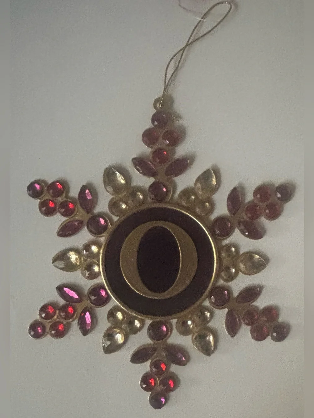 monogrammed jeweled Christmas ornament letter O NWT NEW